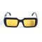 Унисекс сонцезащитные очки 13445 чёрные с оранжевой линзой . Photo 2