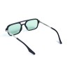 Унисекс сонцезащитные очки 13450 чёрные с зелёной линзой 