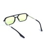 Унисекс сонцезащитные очки 13451 чёрные с лаймовой линзой 