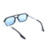 Унисекс сонцезащитные очки 13452 чёрные с синей линзой 