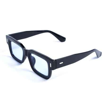Унісекс сонцезахисні окуляри 13453 чорні з синьою лінзою 