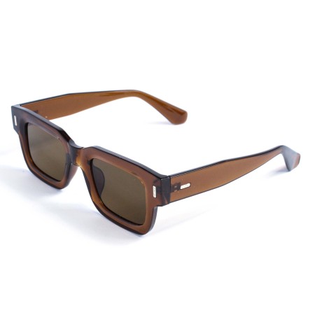 Унісекс сонцезахисні окуляри 13455 коричневі з коричневою лінзою 