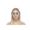 Женские сонцезащитные очки 10839 золотые с зелёной линзой 