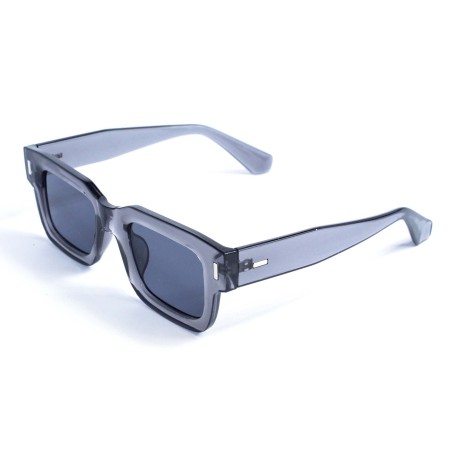 Унісекс сонцезахисні окуляри 13456 сірі з чорною лінзою 