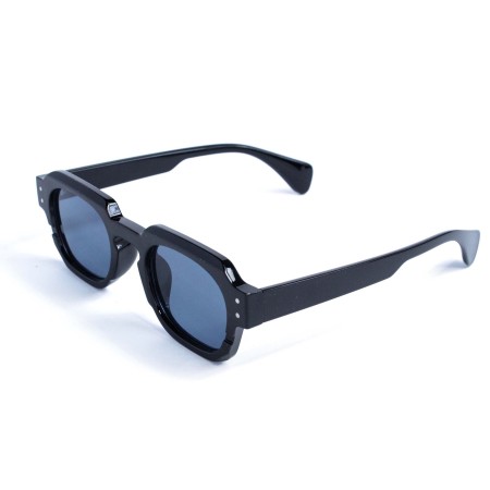 Унисекс сонцезащитные очки 13458 чёрные с чёрной линзой 