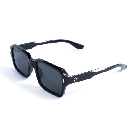 Унисекс сонцезащитные очки 13459 чёрные с чёрной линзой 