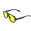 Унисекс сонцезащитные очки 13467 чёрные с жёлтой линзой 