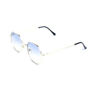Унісекс сонцезахисні окуляри 13493 золоті з синьою градієнт лінзою 