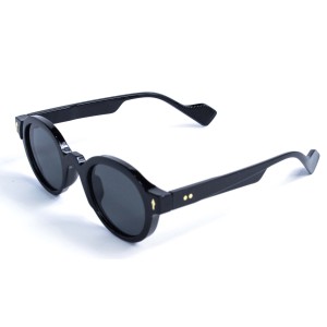 Унісекс сонцезахисні окуляри 13504 чорні з чорною лінзою 
