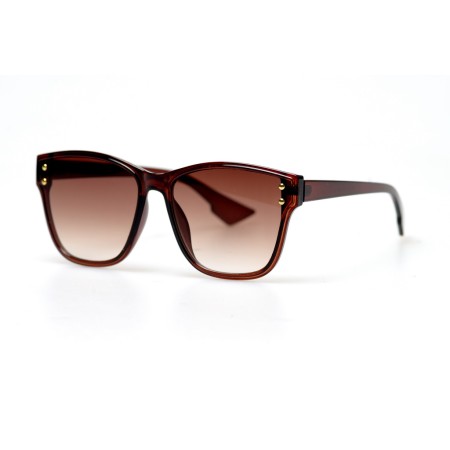 Женские сонцезащитные очки 10852 коричневые с коричневой линзой 