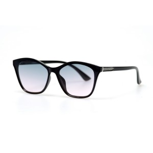 Имиджевые сонцезащитные очки 10854 чёрные с прозрачной линзой 