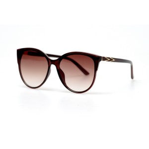 Женские сонцезащитные очки 10858 коричневые с коричневой линзой 