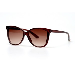 Женские сонцезащитные очки 10859 коричневые с коричневой линзой 