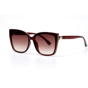 Женские сонцезащитные очки 10864 коричневые с коричневой линзой 