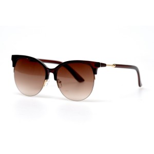 Женские сонцезащитные очки 10869 коричневые с коричневой линзой 