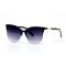 Женские сонцезащитные очки 10870 чёрные с синей линзой . Photo 1