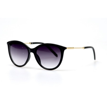 Жіночі сонцезахисні окуляри 10873 чорні з чорною лінзою 