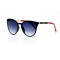 Женские сонцезащитные очки 10949 чёрные с синей линзой . Photo 1