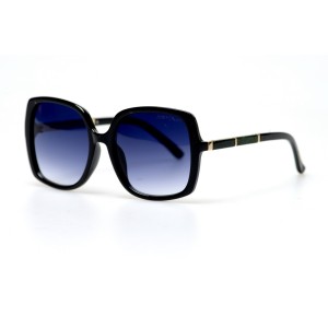 Жіночі сонцезахисні окуляри 10955 чорні з синьою лінзою 