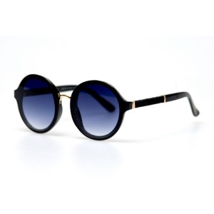 Женские сонцезащитные очки 10959 чёрные с чёрной линзой 