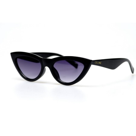 Жіночі сонцезахисні окуляри 10961 чорні з чорною лінзою 
