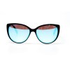 Жіночі сонцезахисні окуляри 10966 чорні з бірюзовою лінзою 