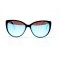 Женские сонцезащитные очки 10966 чёрные с бирюзовой линзой . Photo 2