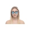 Жіночі сонцезахисні окуляри 10966 чорні з бірюзовою лінзою 