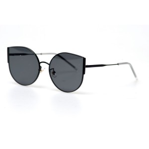 Женские сонцезащитные очки 10988 чёрные с чёрной линзой 