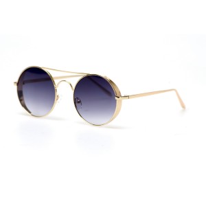 Жіночі сонцезахисні окуляри 10993 золоті з фіолетовою лінзою 