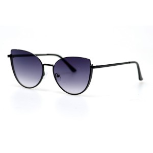 Женские сонцезащитные очки 10995 чёрные с фиолетовой линзой 