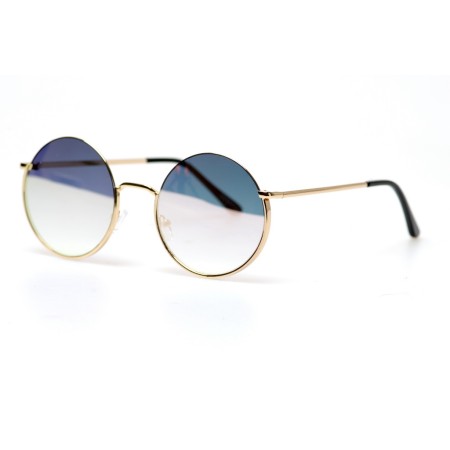 Женские сонцезащитные очки 10996 золотые с бежевой линзой 