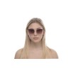 Женские сонцезащитные очки 10999 золотые с коричневой линзой 
