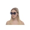Женские сонцезащитные очки 11002 чёрные с синей линзой 
