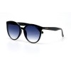 Женские сонцезащитные очки 11002 чёрные с синей линзой 