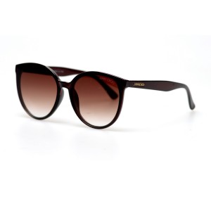 Женские сонцезащитные очки 11003 коричневые с коричневой линзой 
