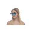 Жіночі сонцезахисні окуляри 11007 чорні з бірюзовою лінзою 