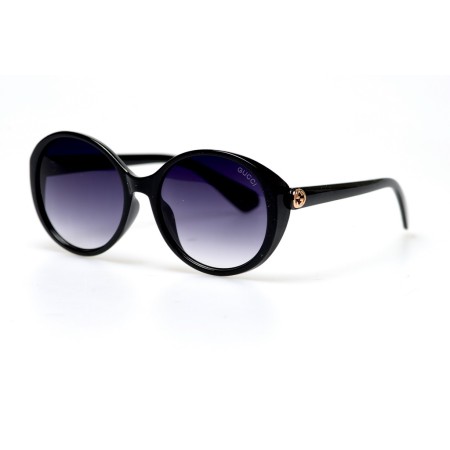 Жіночі сонцезахисні окуляри 11008 чорні з чорною лінзою 