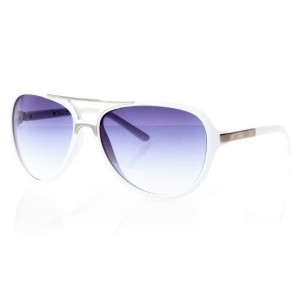 Чоловічі сонцезахисні окуляри 7372 білі з фіолетовою лінзою 