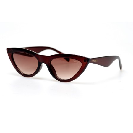 Женские сонцезащитные очки 11014 коричневые с коричневой линзой 
