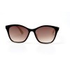 Женские сонцезащитные очки 11022 коричневые с чёрной линзой 
