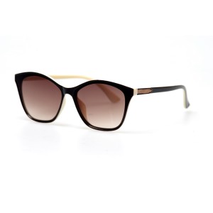 Жіночі сонцезахисні окуляри 11022 коричневі з чорною лінзою 