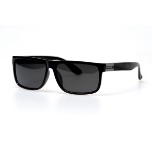 Мужские сонцезащитные очки 10893 чёрные с чёрной линзой 
