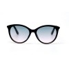 Женские сонцезащитные очки 11025 чёрные с прозрачной линзой 