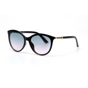 Жіночі сонцезахисні окуляри 11025 чорні з прозорою лінзою 