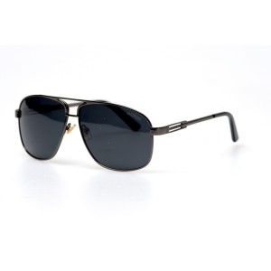 Водительские сонцезащитные очки стандарт 11056 серебряные с чёрной линзой 