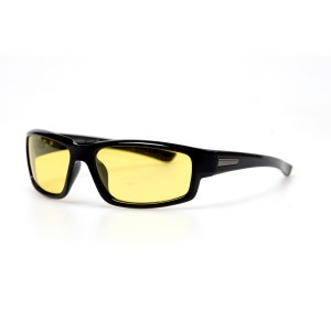 Cонцезахисні окуляри для водіїв спорт 11074 чорні з жовтою лінзою 