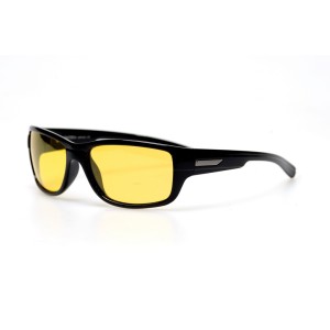 Cонцезахисні окуляри для водіїв спорт 11075 чорні з жовтою лінзою 