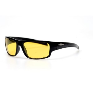 Cонцезахисні окуляри для водіїв спорт 11076 чорні з жовтою лінзою 