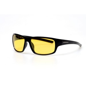Cонцезахисні окуляри для водіїв спорт 11078 чорні з жовтою лінзою 